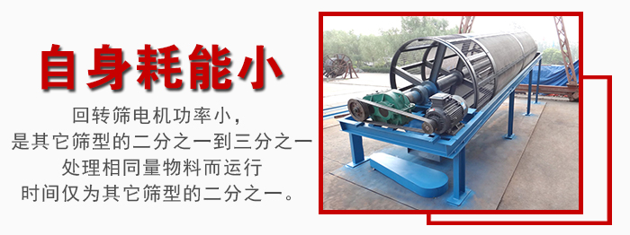 滾筒篩耗能小，使用壽命長，維修方便