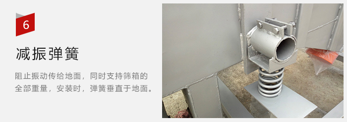 減振彈簧為減少篩箱與支撐裝置之間的摩擦而產(chǎn)生。