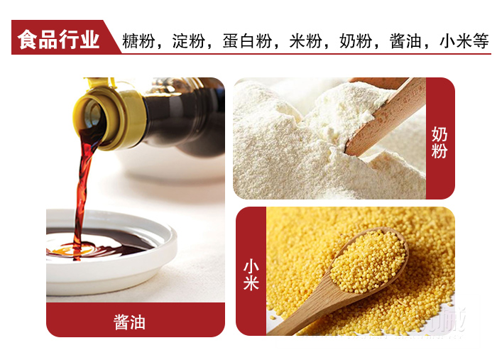 全不銹鋼食品振動篩可用于糖粉，小米，淀粉，蛋白粉，米粉，奶粉，醬油等物料